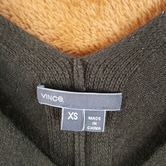 VINCE Womens Sweater XS Green Oversized Pullover Wool Cashmere Slouchy Hi Lo - Picture 4 of 9